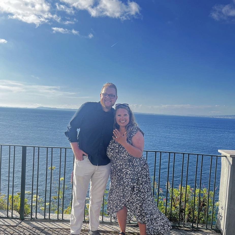 Moments after Augie proposed in Italy!