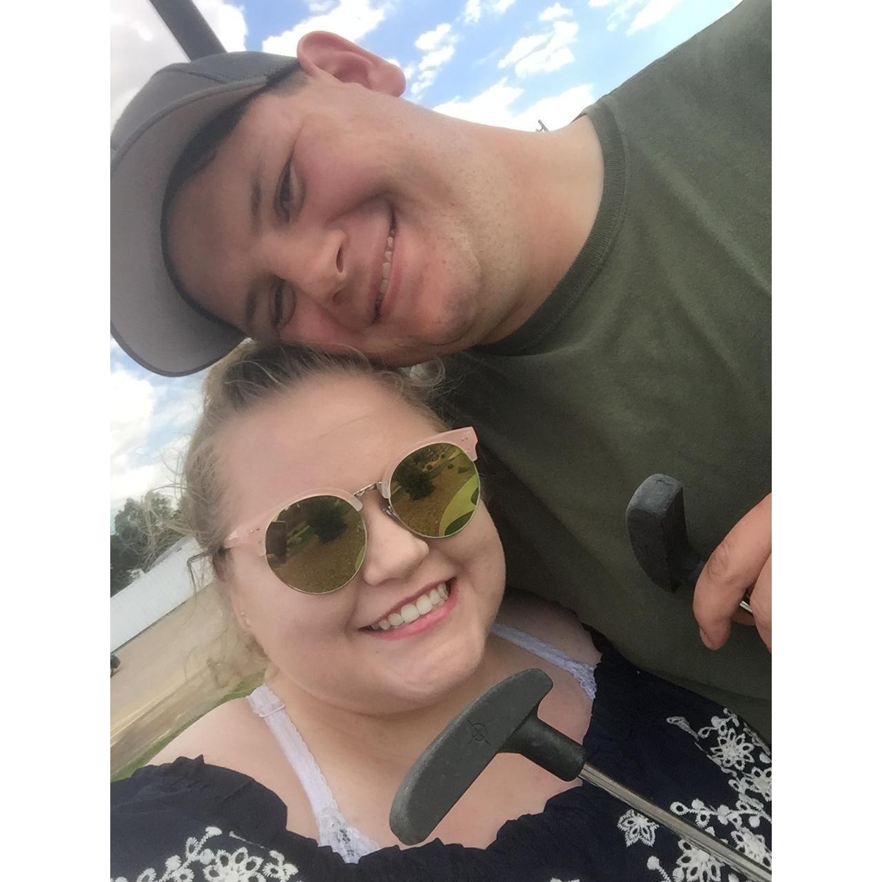 The first time we played mini golf together