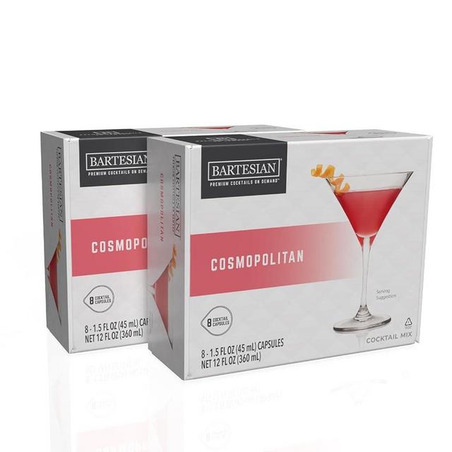 Bartesian 16-Pack Cosmopolitan Mixer Capsules for Cocktail Machine – Home Bar Mixology Cocktails Mix Pod Capsule Set To Use With the Bartesian Cocktail Drink Maker Machine