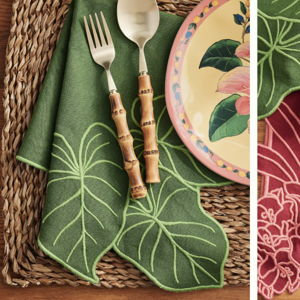 Farm Rio x Anthropologie Embroidered Napkin, Set of 2 - Palm Leaves, Set Of 2