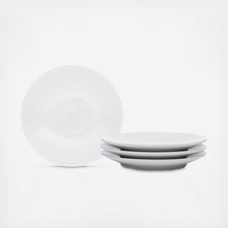 White on White Appetizer Plate, Set of 4