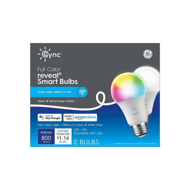 General Electric 2pk Cync Reveal Full Color Light Bulbs