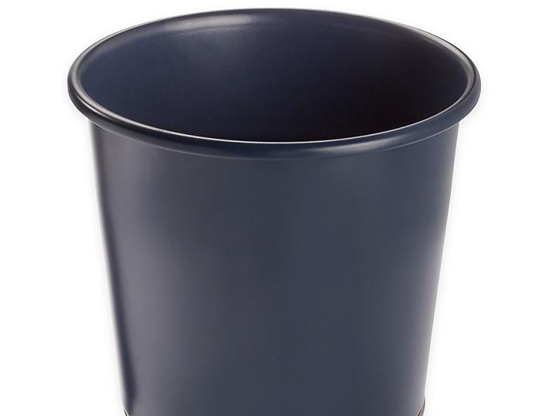 InterDesign® York Waste Can in Navy/Brushed Nickel