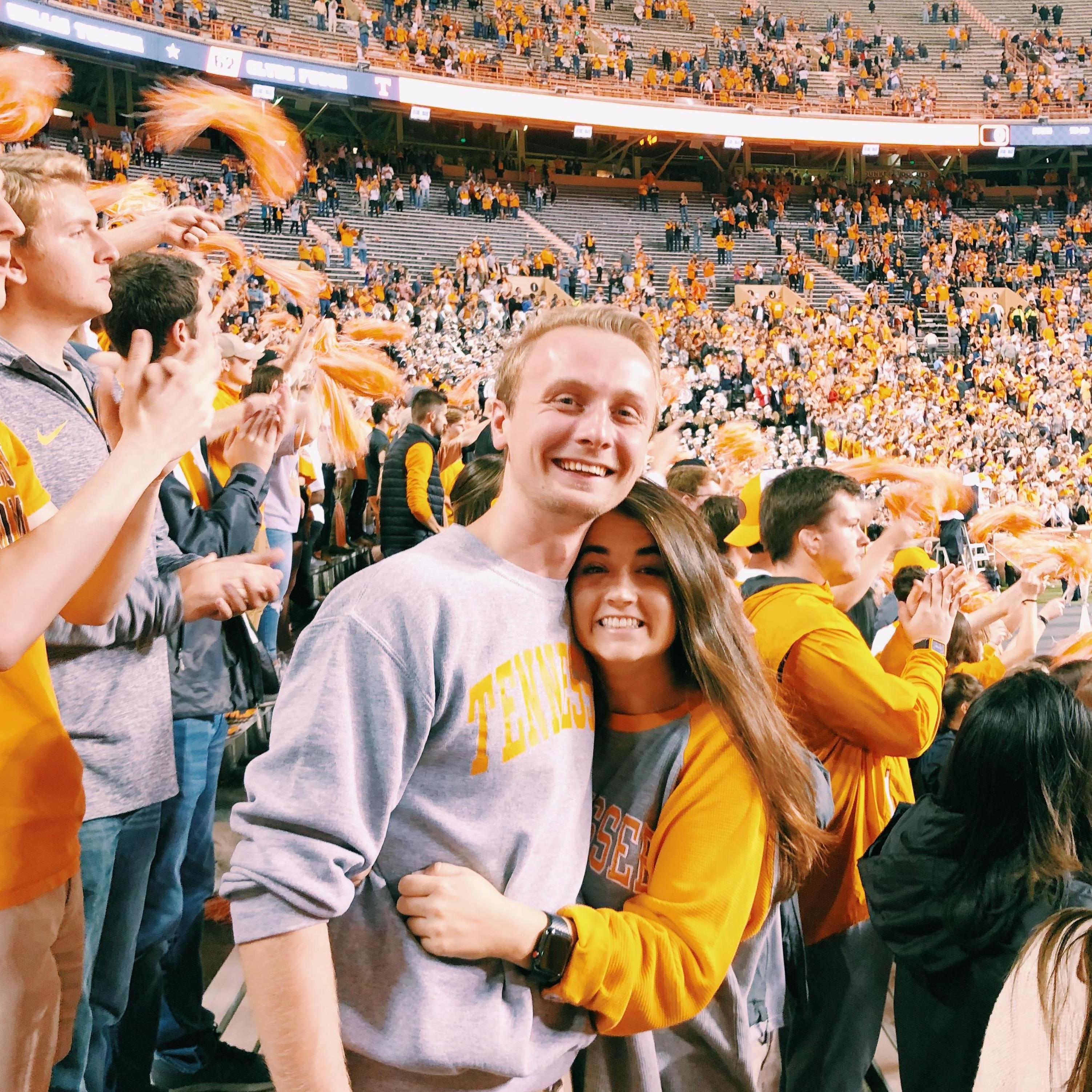 We got to go to football games together at our college!