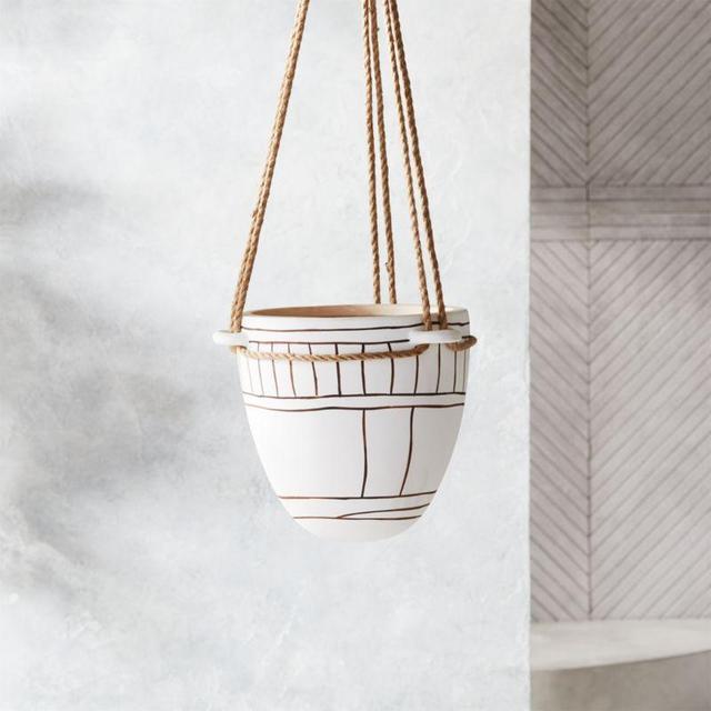 Athens White Hanging Planter
