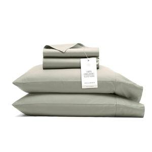 BOLL & BRANCH Signature Hemmed Sheet Set - King, Sageleaf - Luxury 100% Organic Cotton - Includes 1 Flat, 1 Fitted, 2 Pillowcases - Buttery Soft