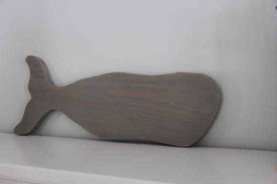 Wood whale decor // nautical decor // wall decor
