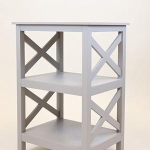 Pearington Multi Purpose Fully Assembled X Design Side/End Table With Storage, Grey