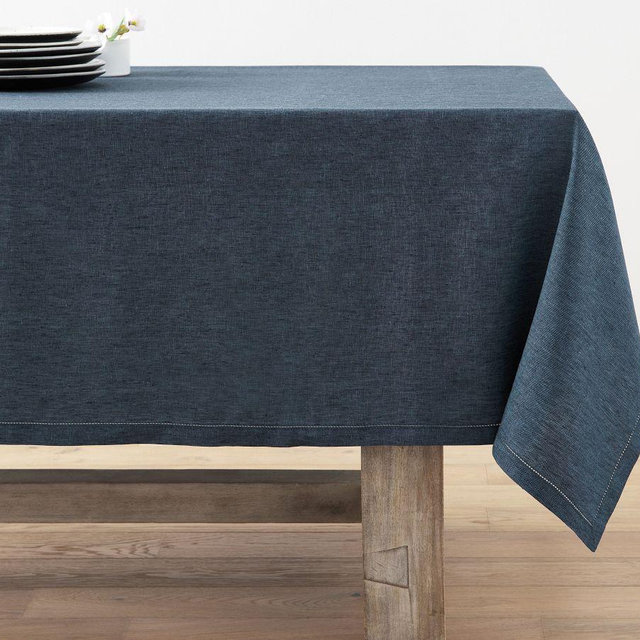 Belgian Linen Tablecloth, 70" X 144" - Denim