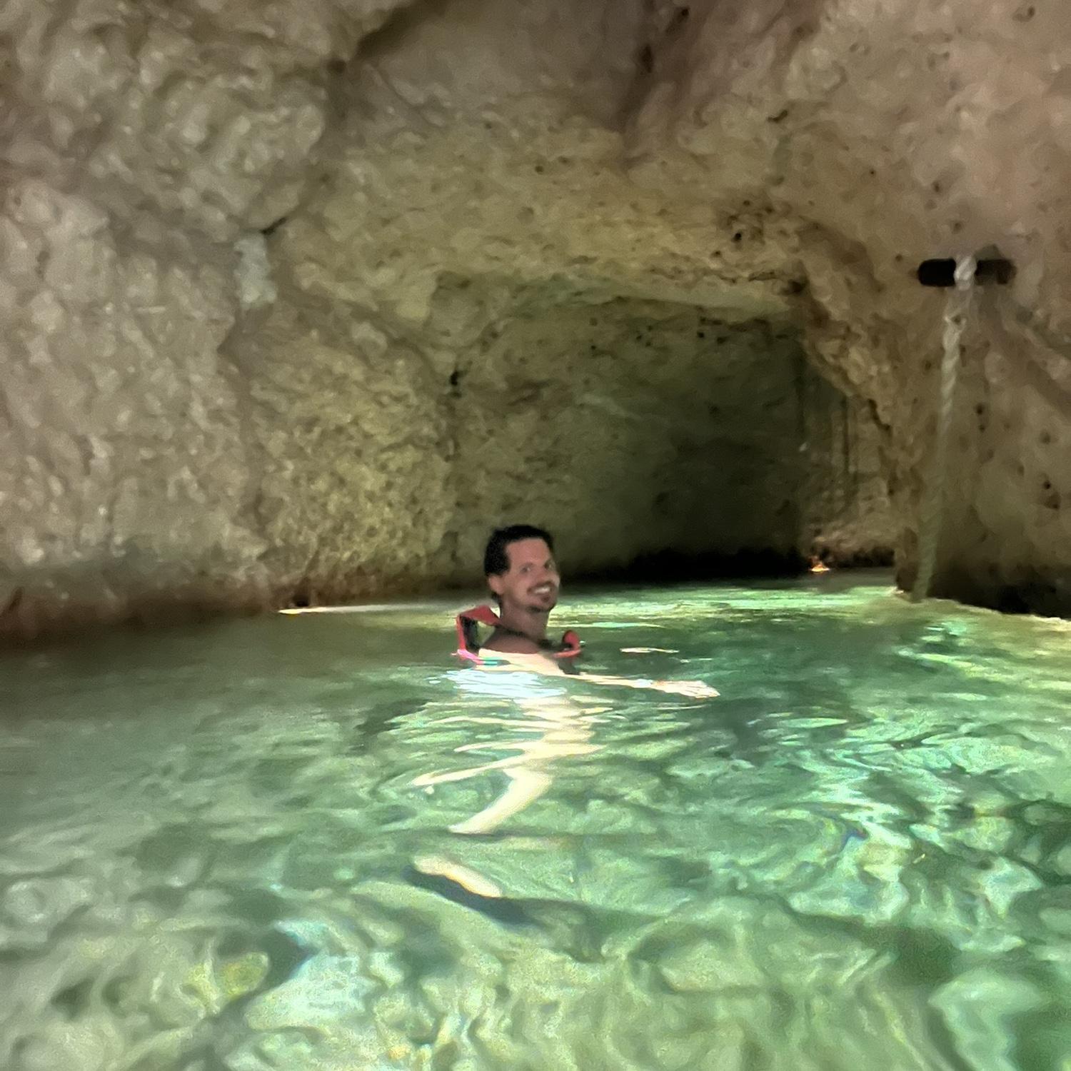 Exploring the caves in Mexico