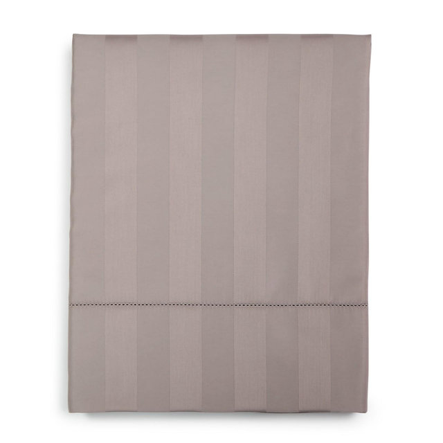 Charter Club Damask 1.5" Stripe 550 Thread Count 100% Cotton Flat Sheet, Twin, Created for Macy's