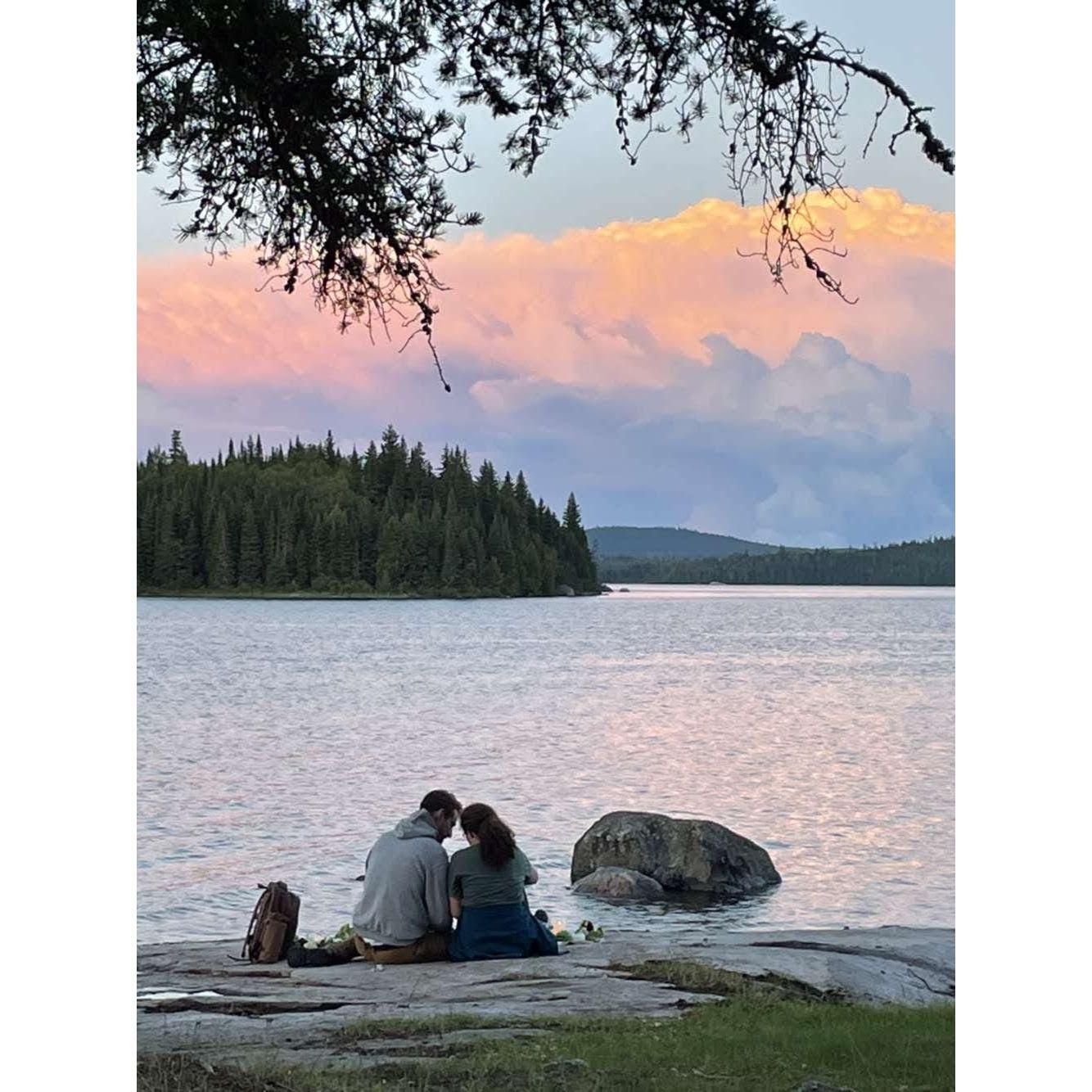 Devin chose to propose at the "point" at his family's fishing lodge.  It is a beautiful location filled with many great memories together.