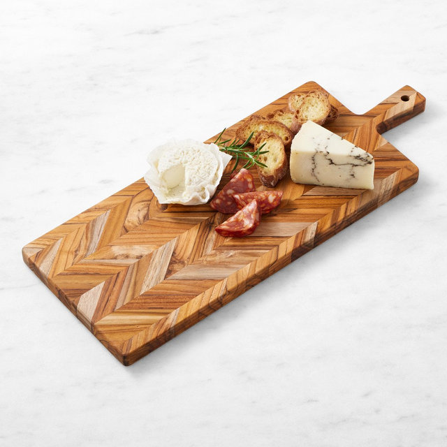 Herringbone Rectangular Teak Cheese Board, Large