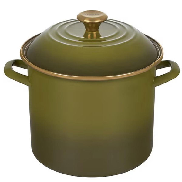 Le Creuset Enamel On Steel Stockpot with Gold Knob, 10-Quart- Olive | Dillard's