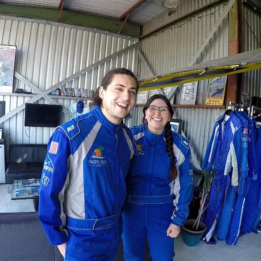 Ernest and Erika gearing up to glide over Long Beach for their 6th anniversary!