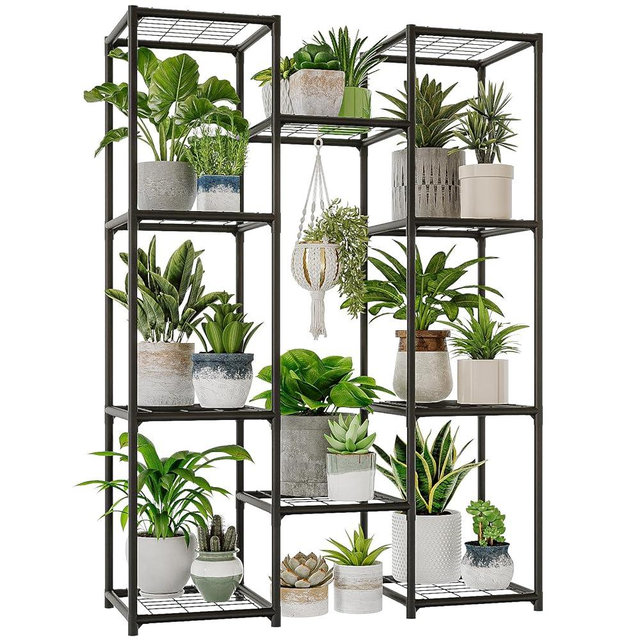 Bamworld Plant Stand Outdoor Metal Plant Shelf for Multiple Plants Large Plant Holder Waterproof for Garden Living Room Patio Morden Home Decor Gardening Gifts