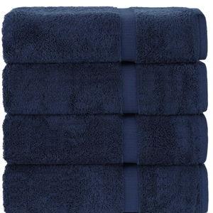 Chakir Turkish Linens | Hotel & Spa Quality 100% Cotton Premium Turkish Towels | Soft & Absorbent (4-Piece Bath Towels, Navy)