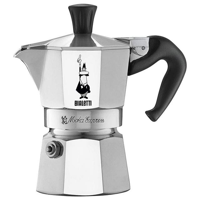 Bialetti Express Moka Pot, 1-Cup, Aluminum Silver
