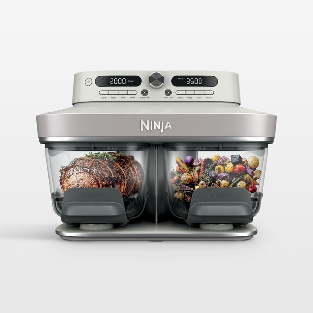 Ninja Crispi® DualZone™ Dual Basket Glass Air Fryer in Bone