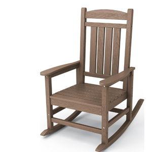 Brown KINGYES HDPE Patio Rocking Chairs