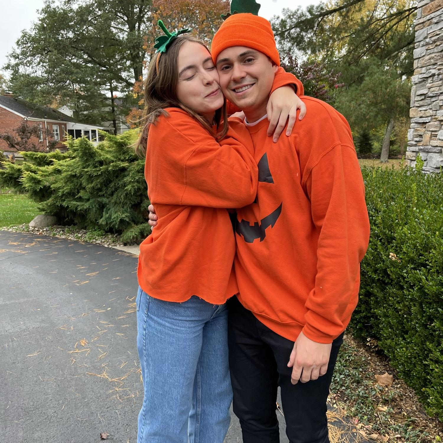 Our best Halloween purchase - Jack-o-lantern sweaters that have made MANY repeat appearances.