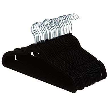 AmazonBasics Velvet Suit Hangers - 30-Pack, Black