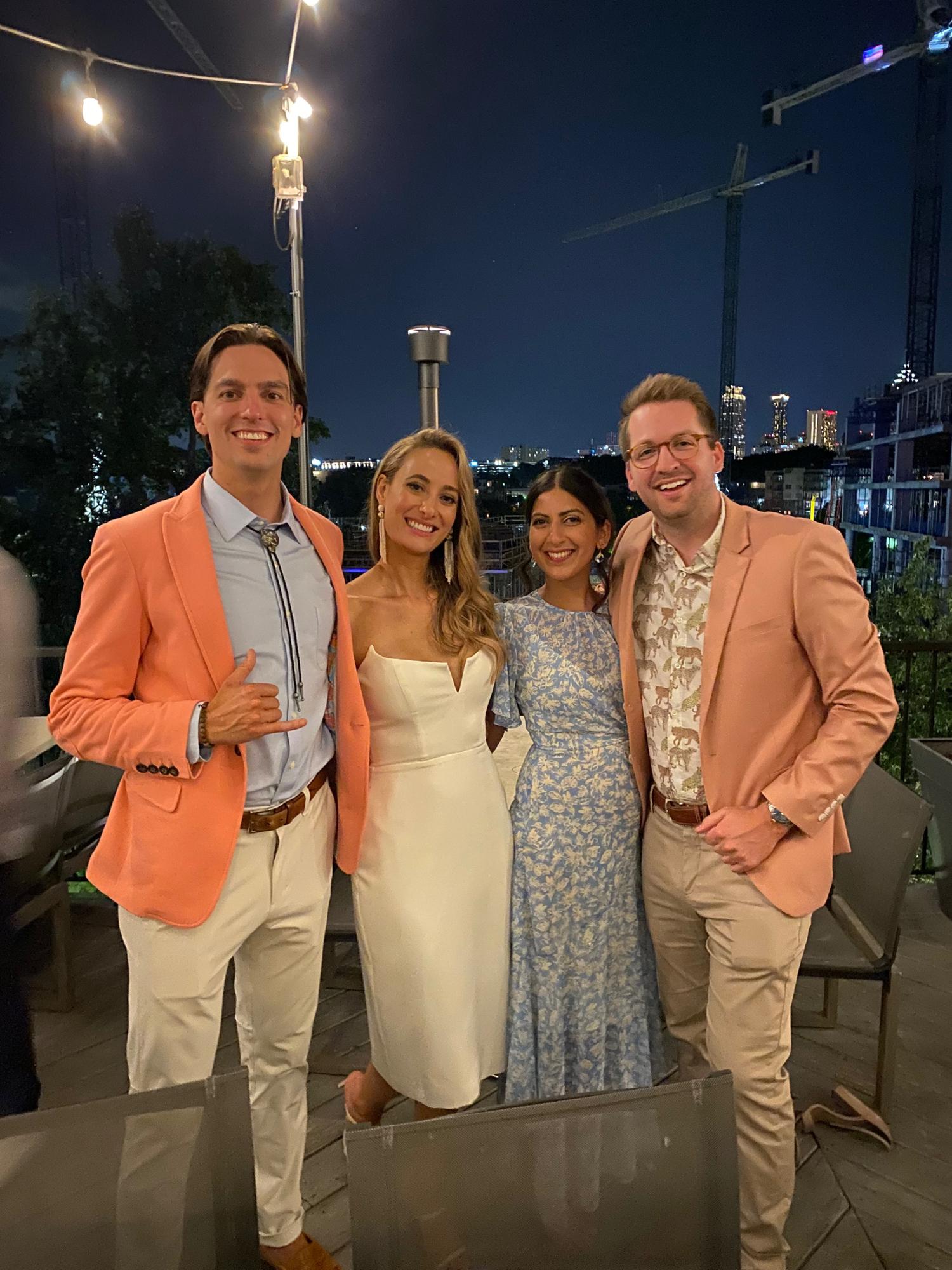 Celebrating the Dermodys in style at their wedding in Atlanta. Coordination was unplanned but very on-brand.