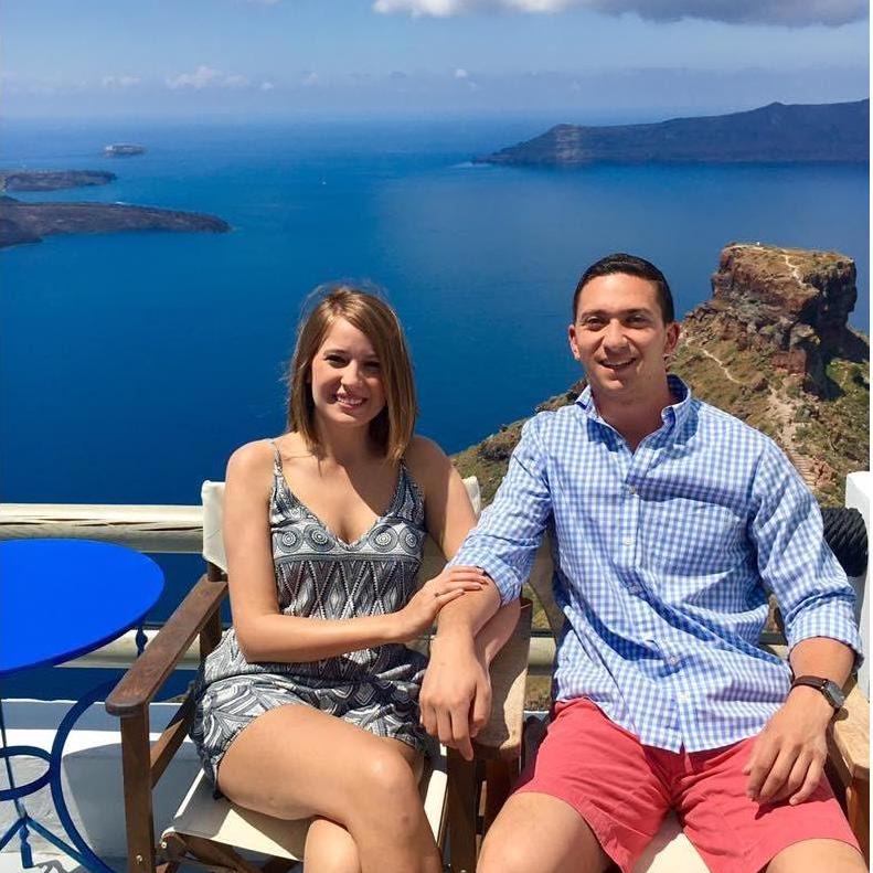 Enjoying breathtaking views in Santorini, Greece - May 2017