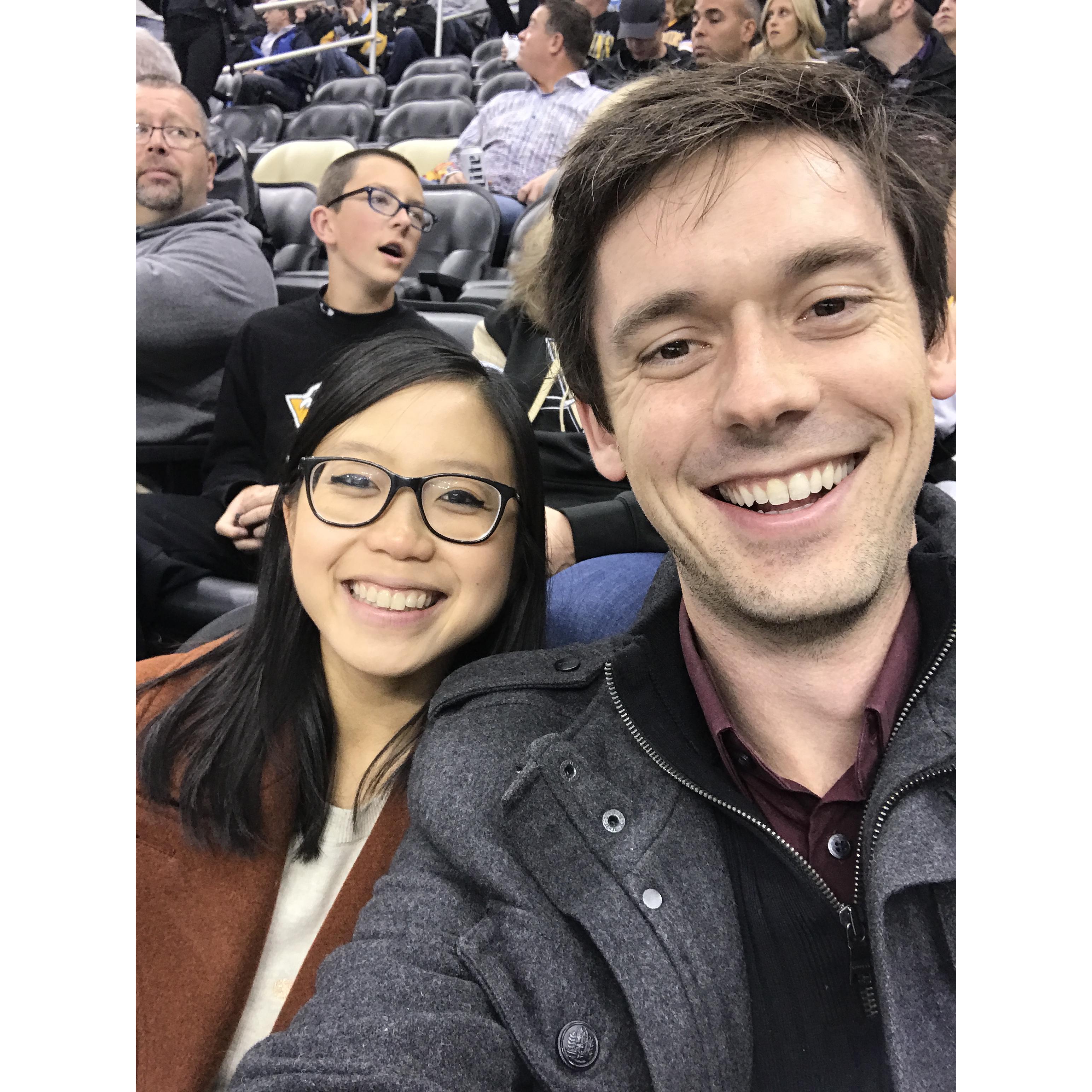 Watching the 'Guins (as Jim calls them) back in the Burgh.
