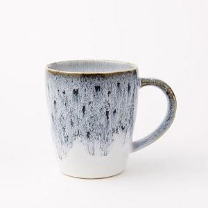 Reactive Glaze Mug, Black + White, Set of 4