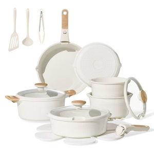 Carote 24pc Ceramic Nonstick Cookware Set with Detachable Handle