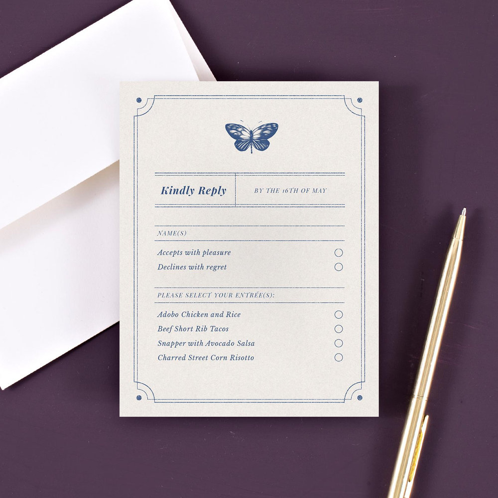 Chetumal Classic | Dusty Cobalt | Zola Wedding Invitations
