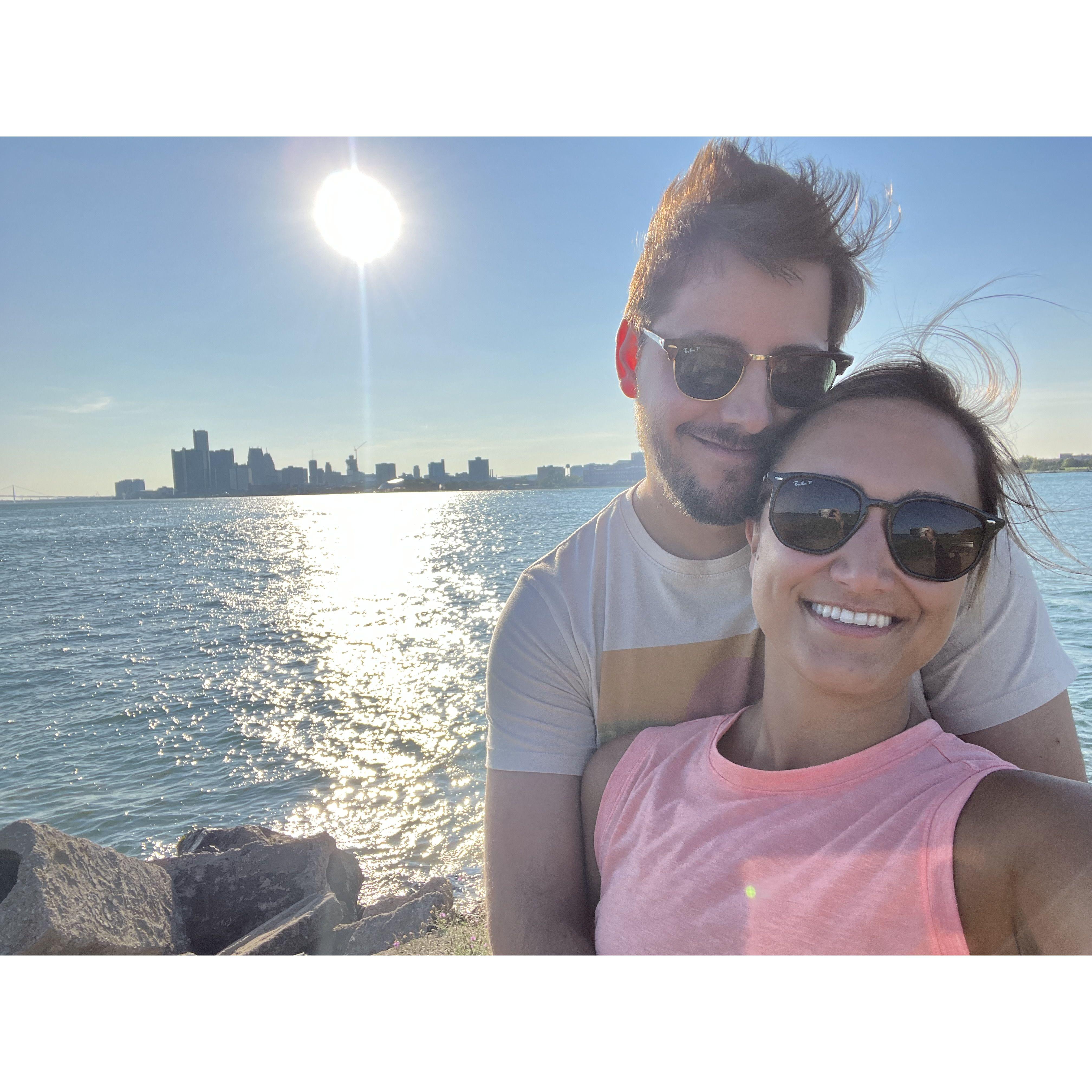 Taken at Sunset Point on Belle Isle, the place we later got engaged :)