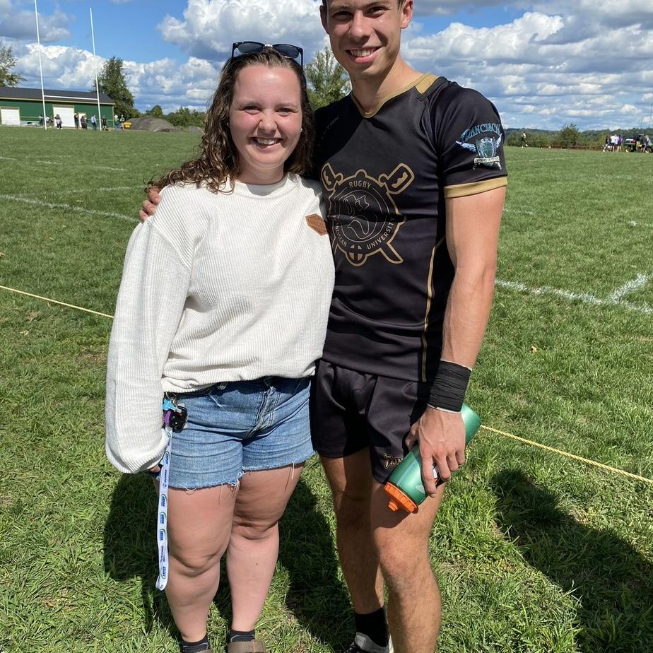 In his Franciscan rugby uniform 🔥this was a month before we got engaged!!! Little did I know…. September, 2024