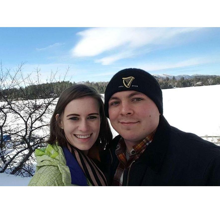 First winter together, on a date to Lake Placid for the day.