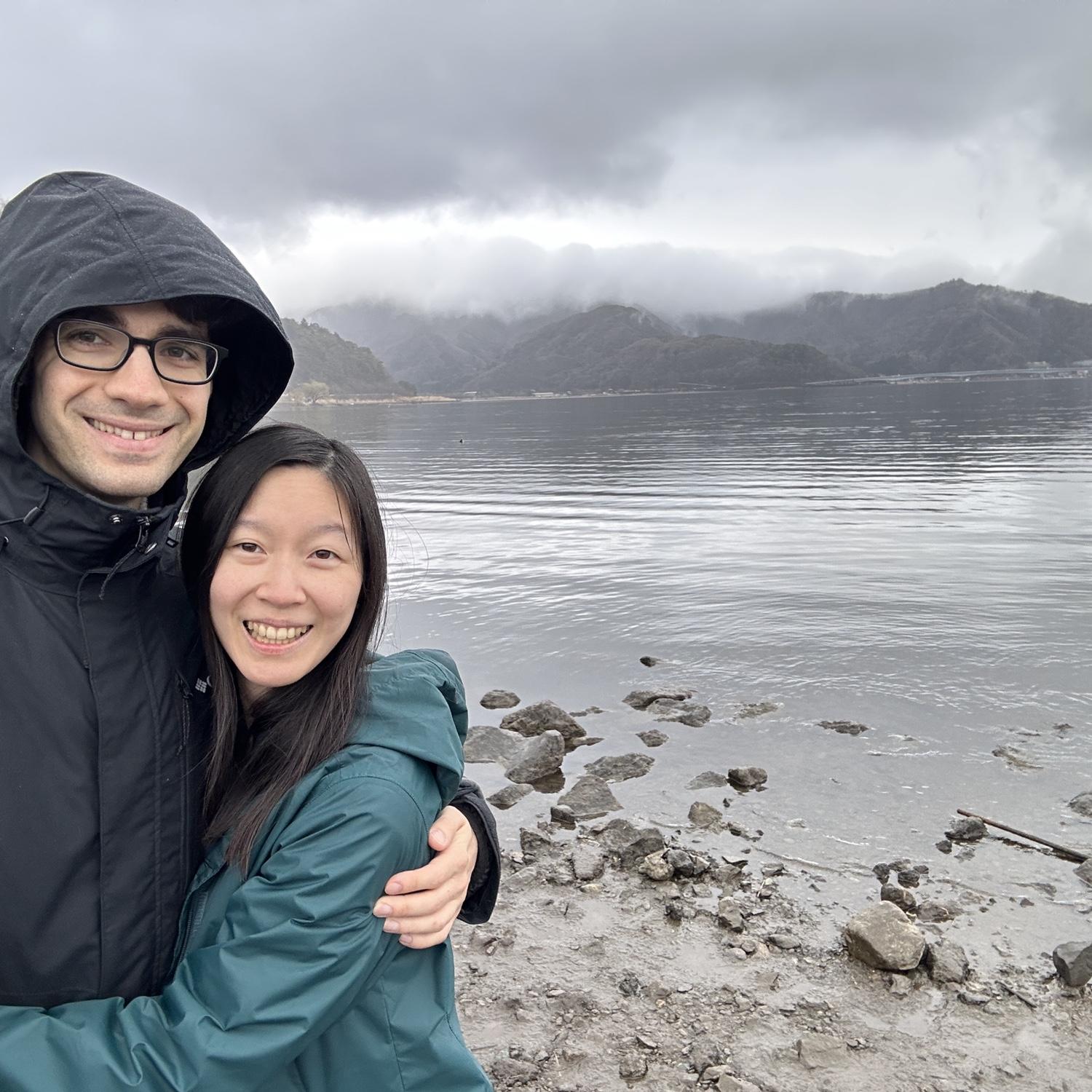 Smiling through the rain and cloudy weather. No Mount Fuji here