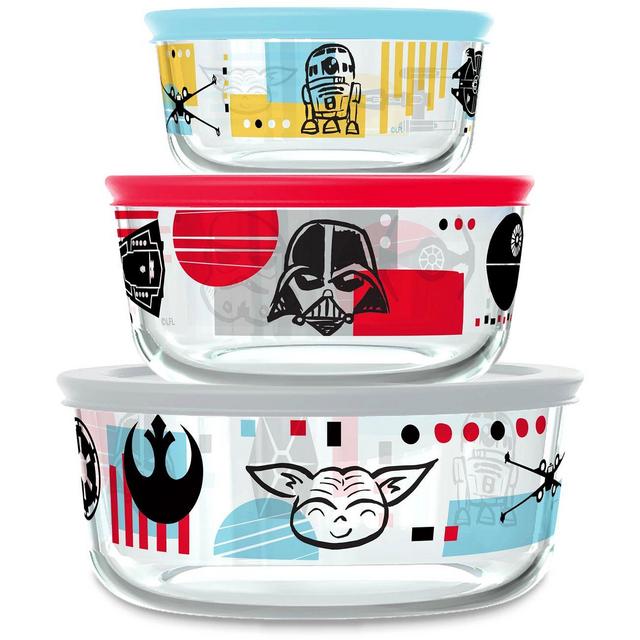 Pyrex Star Wars Decorated Glass Food Storage 6pcs