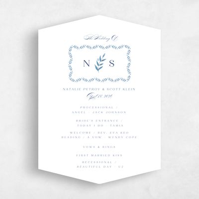 Blue Diamond Wedding Program - Kitts
