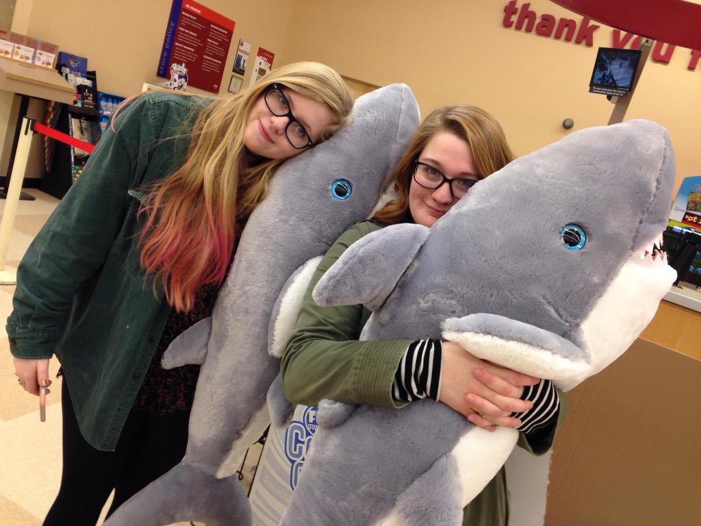 Marlena and Stephanie with their big sharks