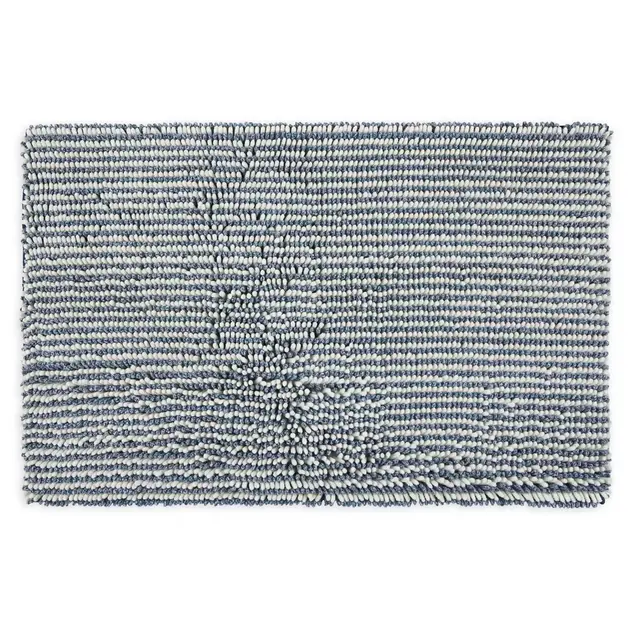 Therapedic® Ultimate Luxury 21" x 34" Heathered Memory Foam Bath Rug in Dark Denim