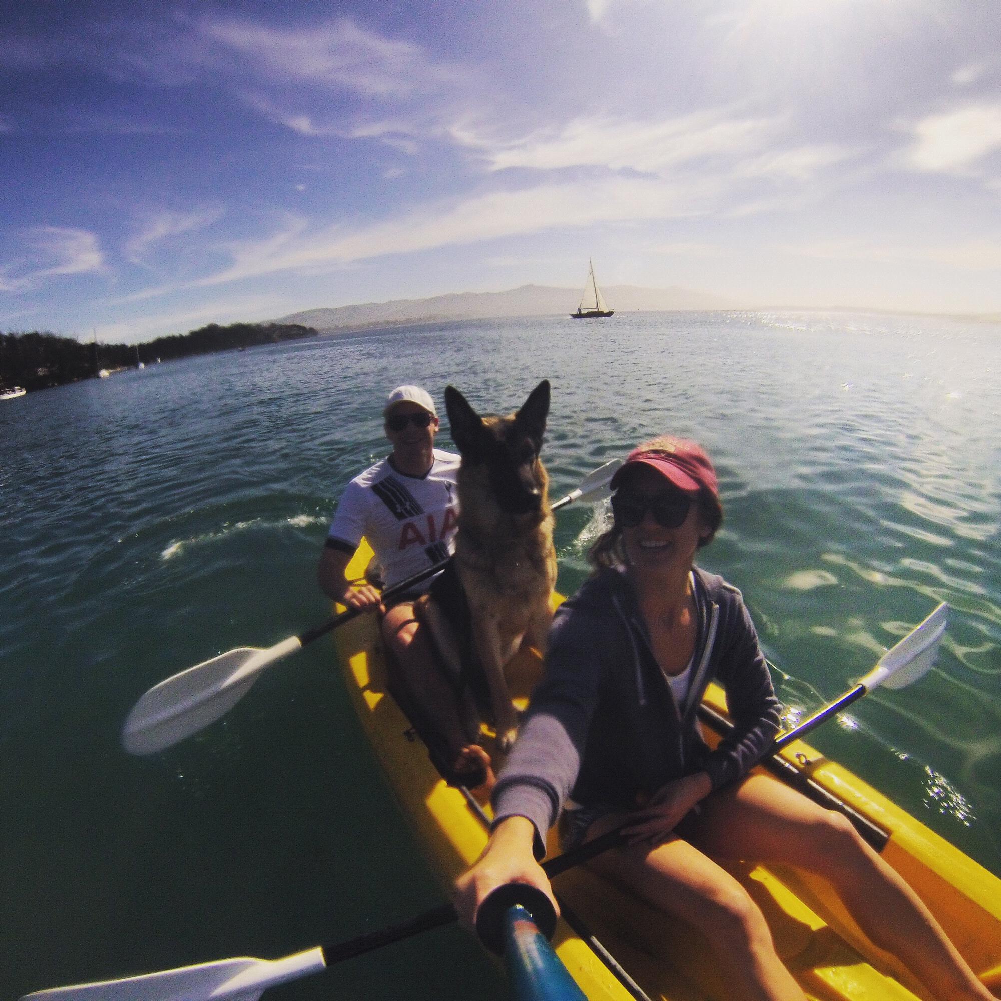Kayaking in Morro Bay with Zeus - May 2015