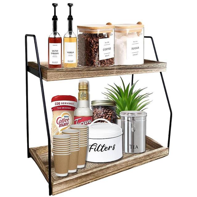 HahaHome Coffee Organizer for Countertop - Ideal for Coffee Bar & Station - Essential Coffee Accessories & Organizer for Countertop Use