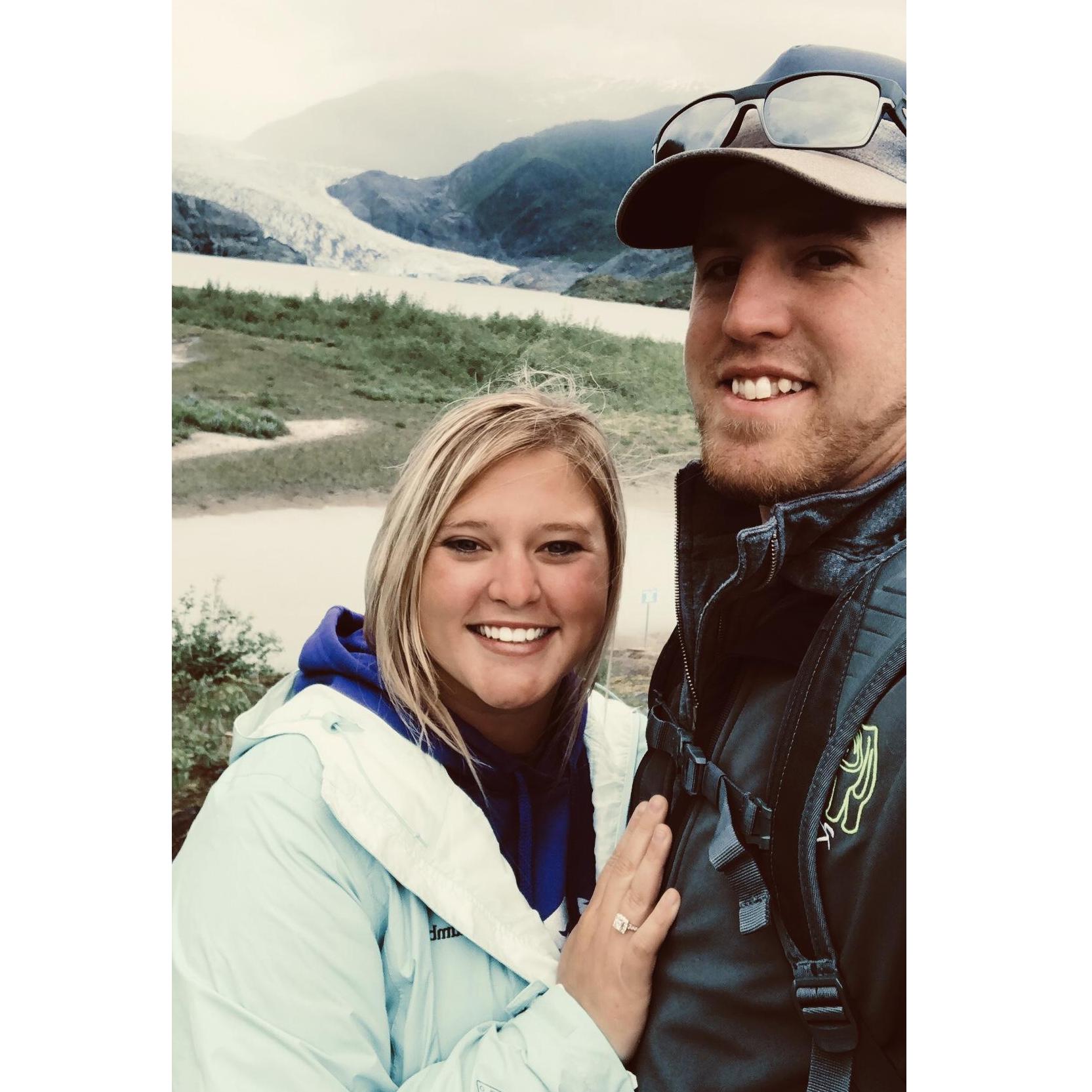 The day after we got engaged, we went to see the remarkable glaciers in Alaska!