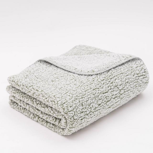 50"x60" Frosted Cozy Sherpa Throw Blanket Sage - freshmint