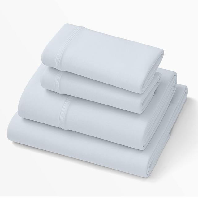 Light Blue SoftStretch Sheets, Queen, Purple Mattress Sheets, Bamboo Sheets, Moisture-Wicking, Morning Mist