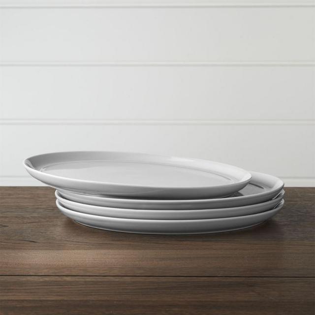 Set of 4 Hue Light Grey Dinner Plates