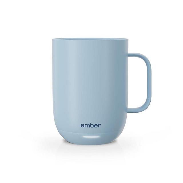 Ember Temperature Control 14oz Smart Mug 2, App-Controlled and Rechargeable Heated Coffee Cup Warmer with Intelligent LED Display, Powder Blue