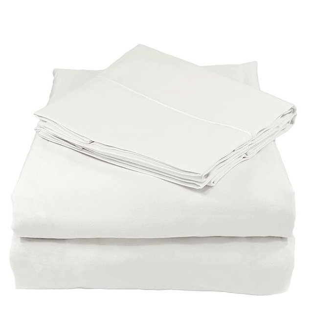 Whisper Organics 100% Organic Cotton Sheet Set, 300 Thread Count - GOTS Certified (White, Queen)