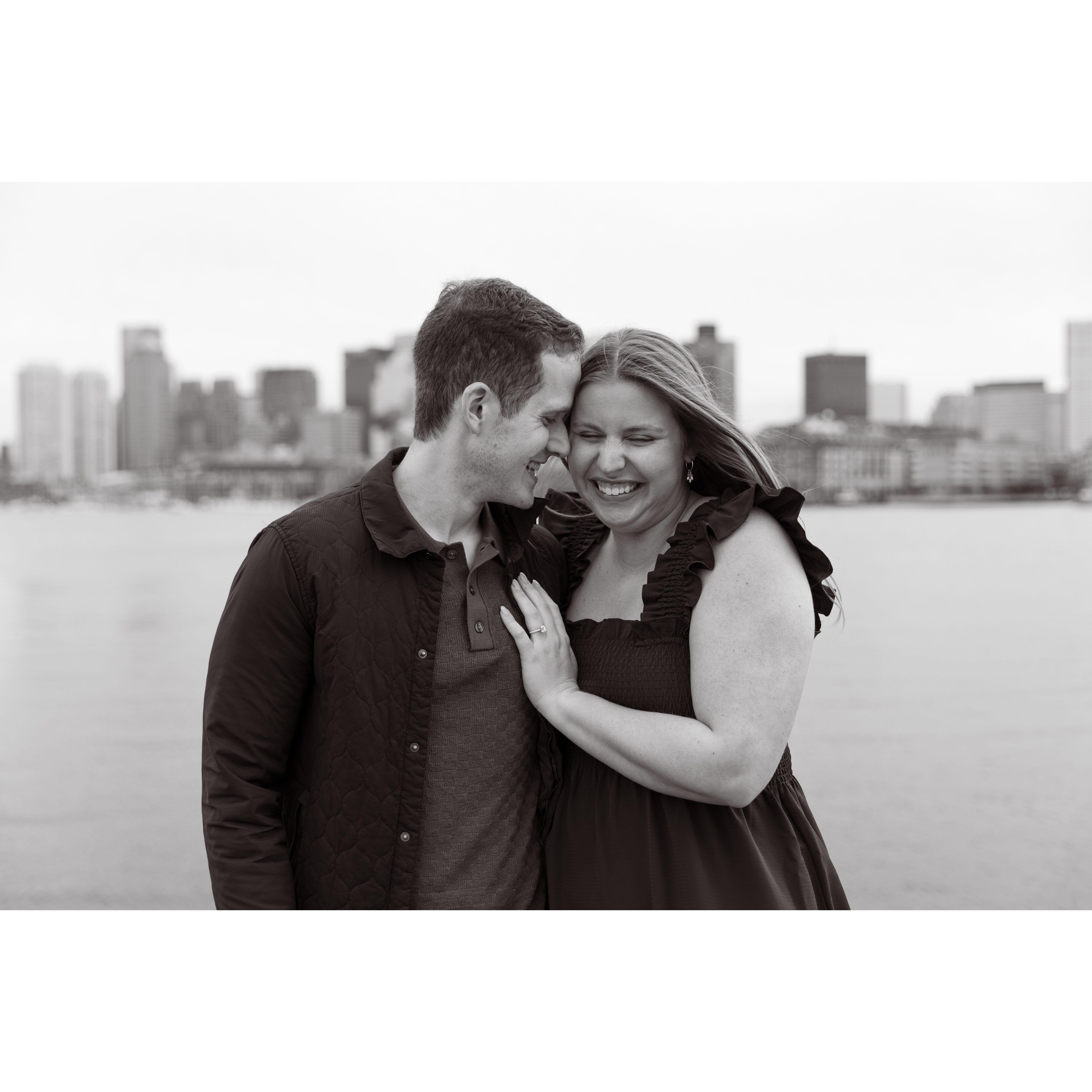 Lots of smiles and laughs on proposal day.... Brittany definitely doesn't have a poker face
