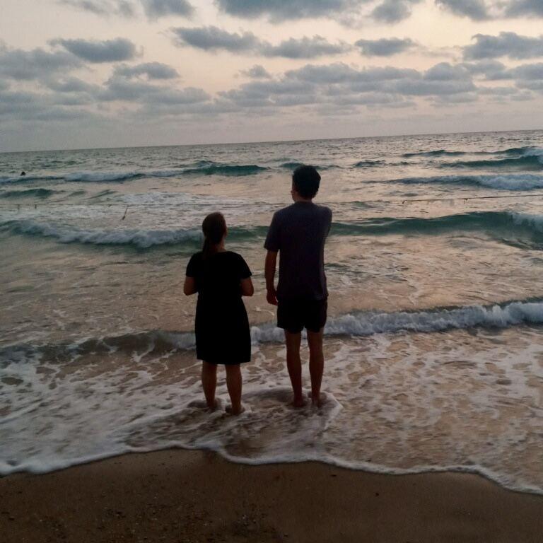 Our friend David Hunter snapped this while we gazed off into the Mediterranean Sea with Israel behind us. What a glorious trip seeing the history of our faith together!